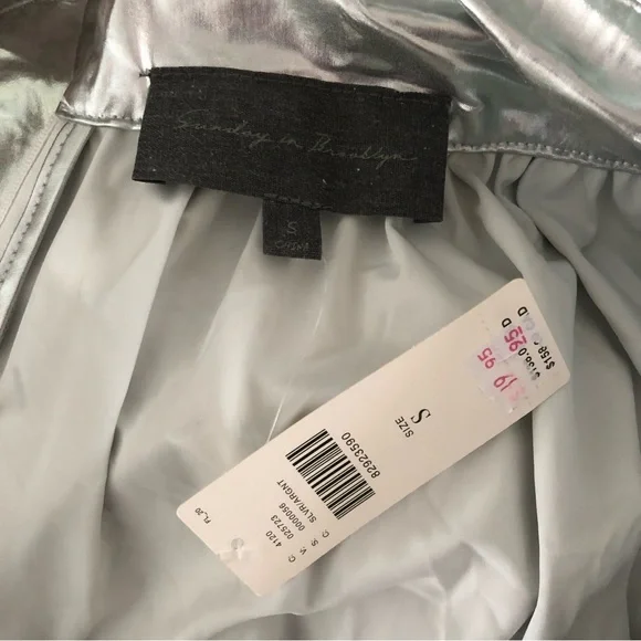 Anthropologie Sunday in Brooklyn Metallic Shine A-Line Skirt NWT FLAW Size Small